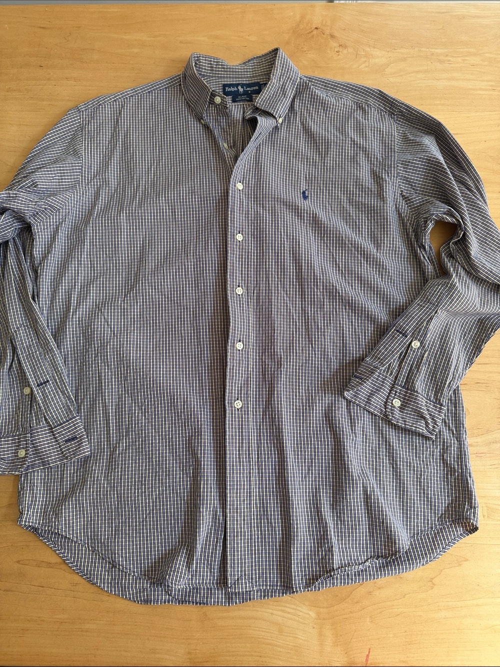Ralph Lauren “Blake” purple and yellow checked shirt.